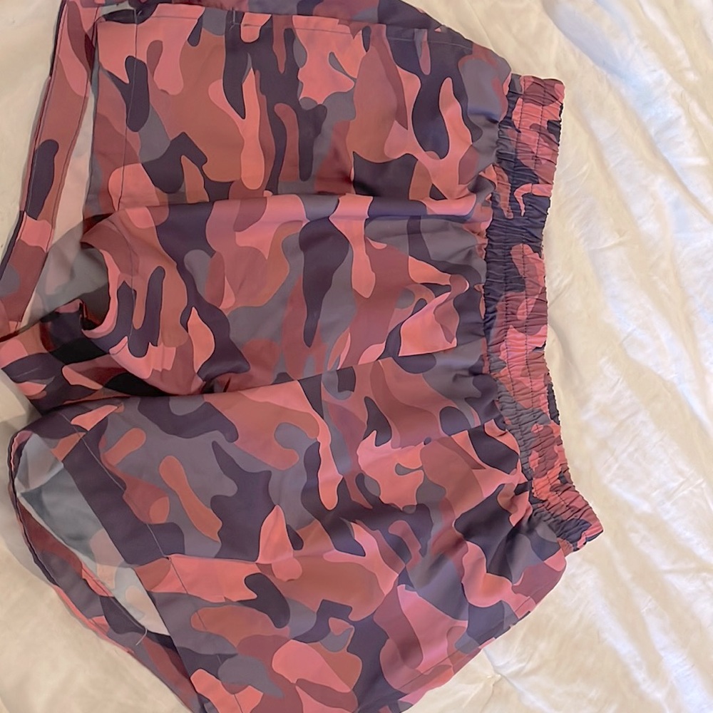 pink and purple camo old navy athletic shorts